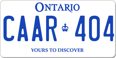 ON license plate CAAR404