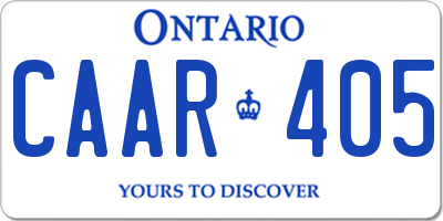 ON license plate CAAR405