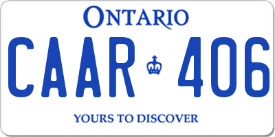 ON license plate CAAR406