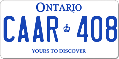 ON license plate CAAR408