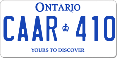 ON license plate CAAR410