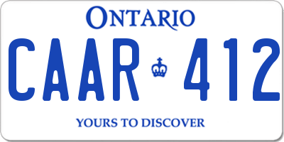 ON license plate CAAR412