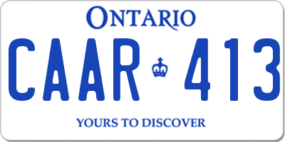 ON license plate CAAR413