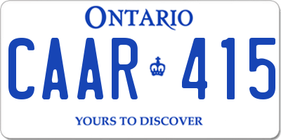 ON license plate CAAR415