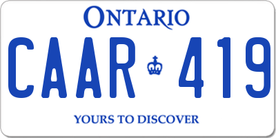 ON license plate CAAR419