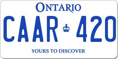 ON license plate CAAR420