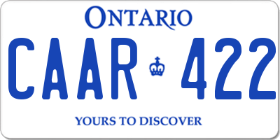 ON license plate CAAR422