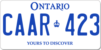 ON license plate CAAR423