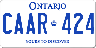 ON license plate CAAR424