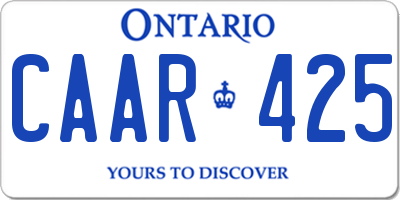 ON license plate CAAR425