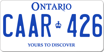 ON license plate CAAR426