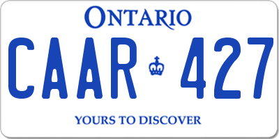 ON license plate CAAR427