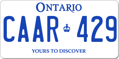 ON license plate CAAR429