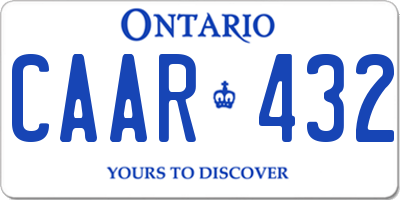 ON license plate CAAR432