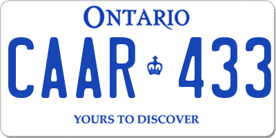 ON license plate CAAR433