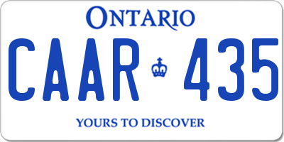 ON license plate CAAR435