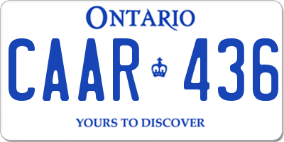 ON license plate CAAR436