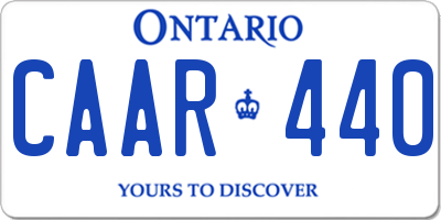 ON license plate CAAR440