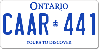 ON license plate CAAR441