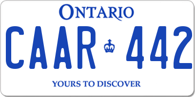 ON license plate CAAR442