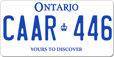 ON license plate CAAR446