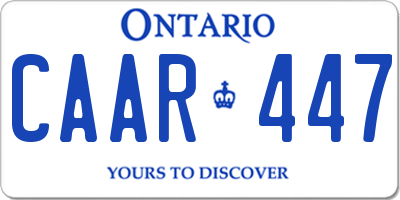 ON license plate CAAR447