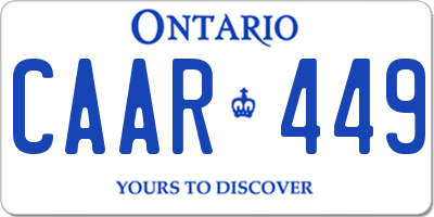 ON license plate CAAR449