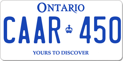 ON license plate CAAR450