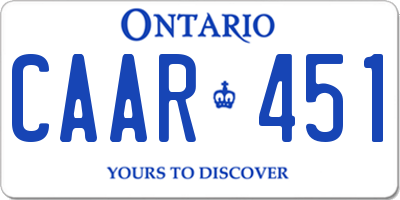 ON license plate CAAR451