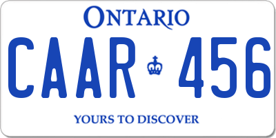 ON license plate CAAR456