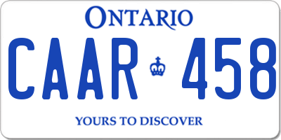 ON license plate CAAR458