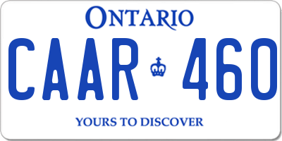 ON license plate CAAR460