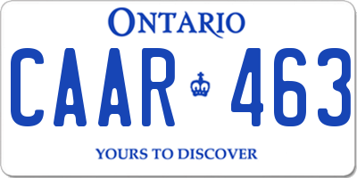 ON license plate CAAR463