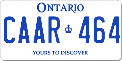 ON license plate CAAR464