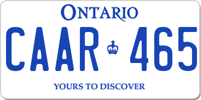 ON license plate CAAR465