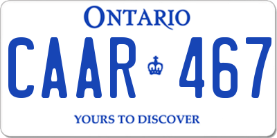 ON license plate CAAR467