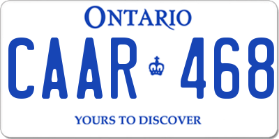 ON license plate CAAR468