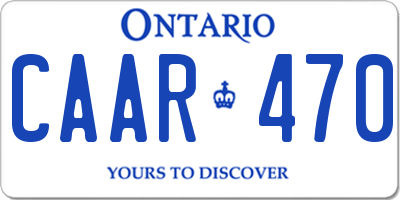 ON license plate CAAR470