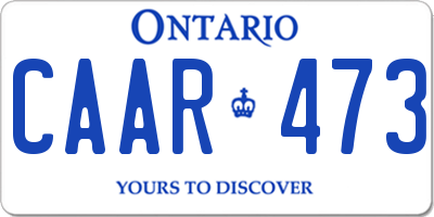 ON license plate CAAR473