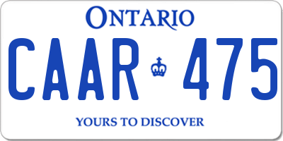 ON license plate CAAR475