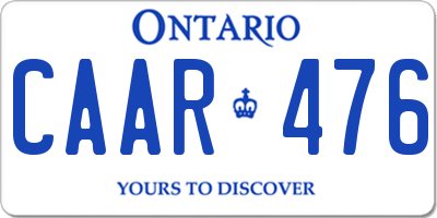 ON license plate CAAR476