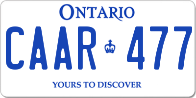 ON license plate CAAR477