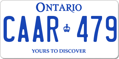 ON license plate CAAR479