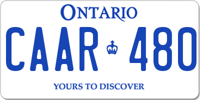 ON license plate CAAR480