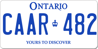 ON license plate CAAR482