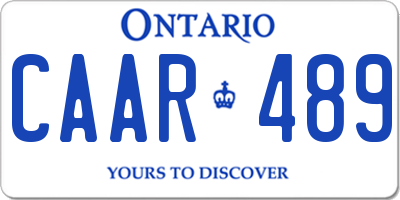 ON license plate CAAR489