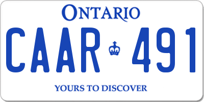 ON license plate CAAR491