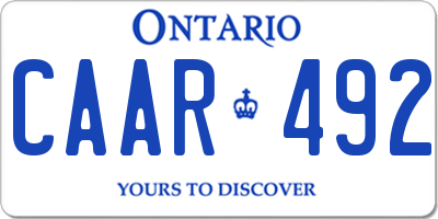 ON license plate CAAR492