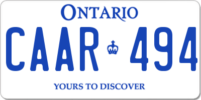 ON license plate CAAR494