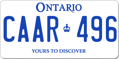 ON license plate CAAR496